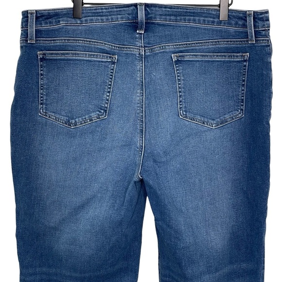 Chicos So Slimming Jeans Womens 16 Girlfriend High Rise Slim Leg Raw Hem Crop - Picture 6 of 10